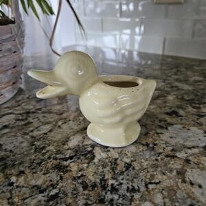 Vintage 1950's Small Yellow Duck Planter 5x2.5x3.5"